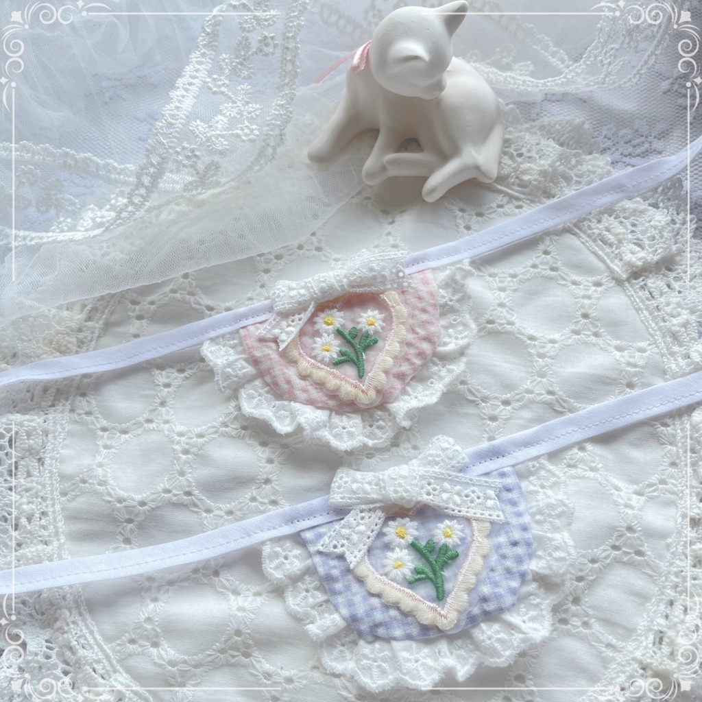 お花スタイ チェック ねこさん 11~13cm