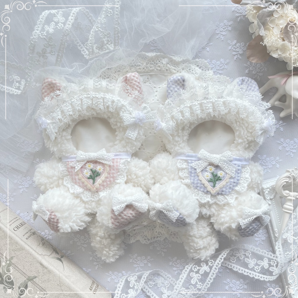 お花スタイ チェック ねこさん 11～13cm