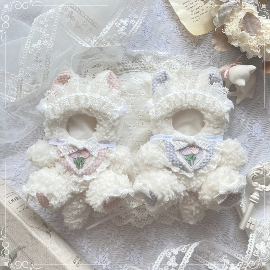 お花スタイ チェック ねこさん 10～11cm