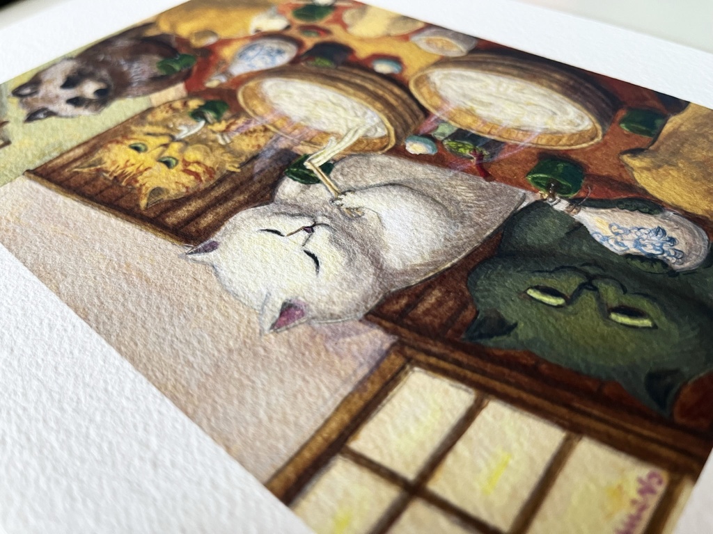 複製原画「釜あげうどん」額なし・直筆サイン入り