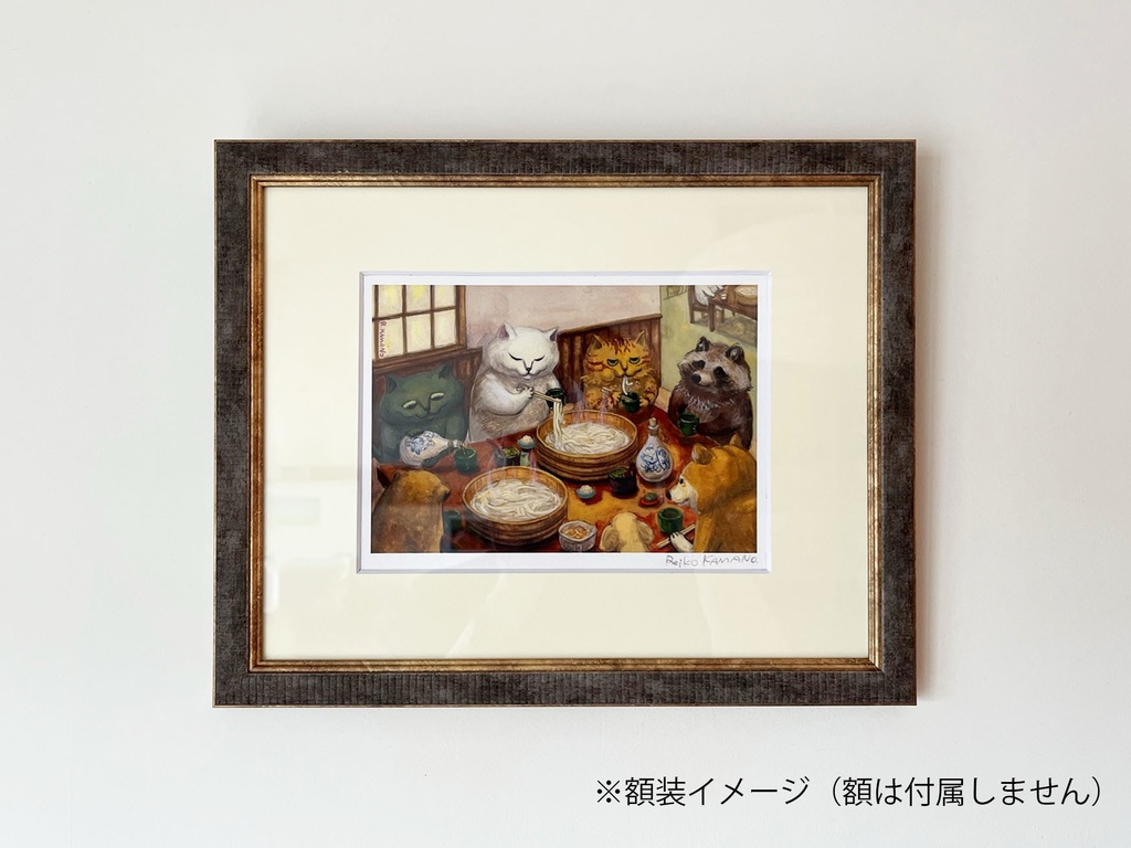 複製原画「釜あげうどん」額なし・直筆サイン入り