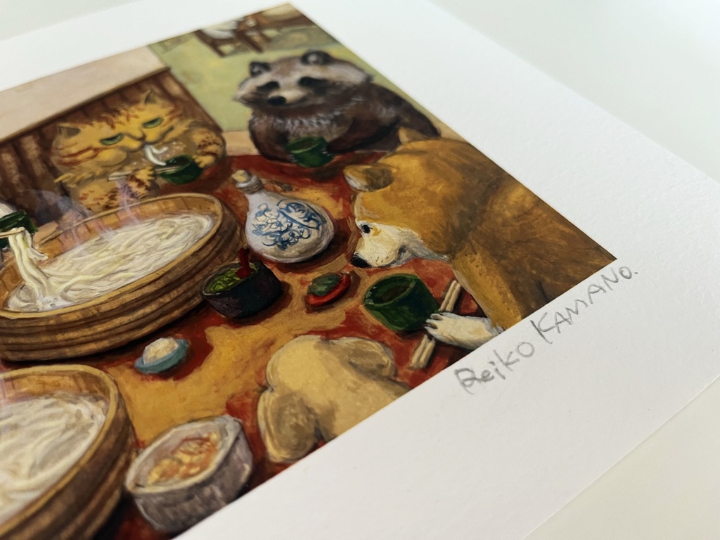 複製原画「釜あげうどん」額なし・直筆サイン入り