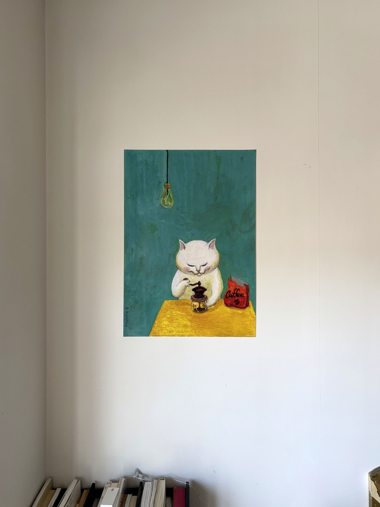 「豆を挽く」A2ポスター