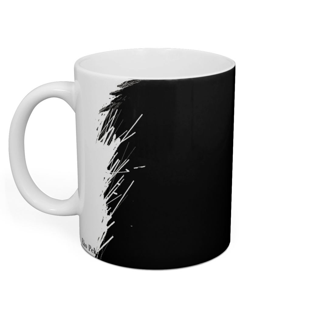 白黒の少女と花