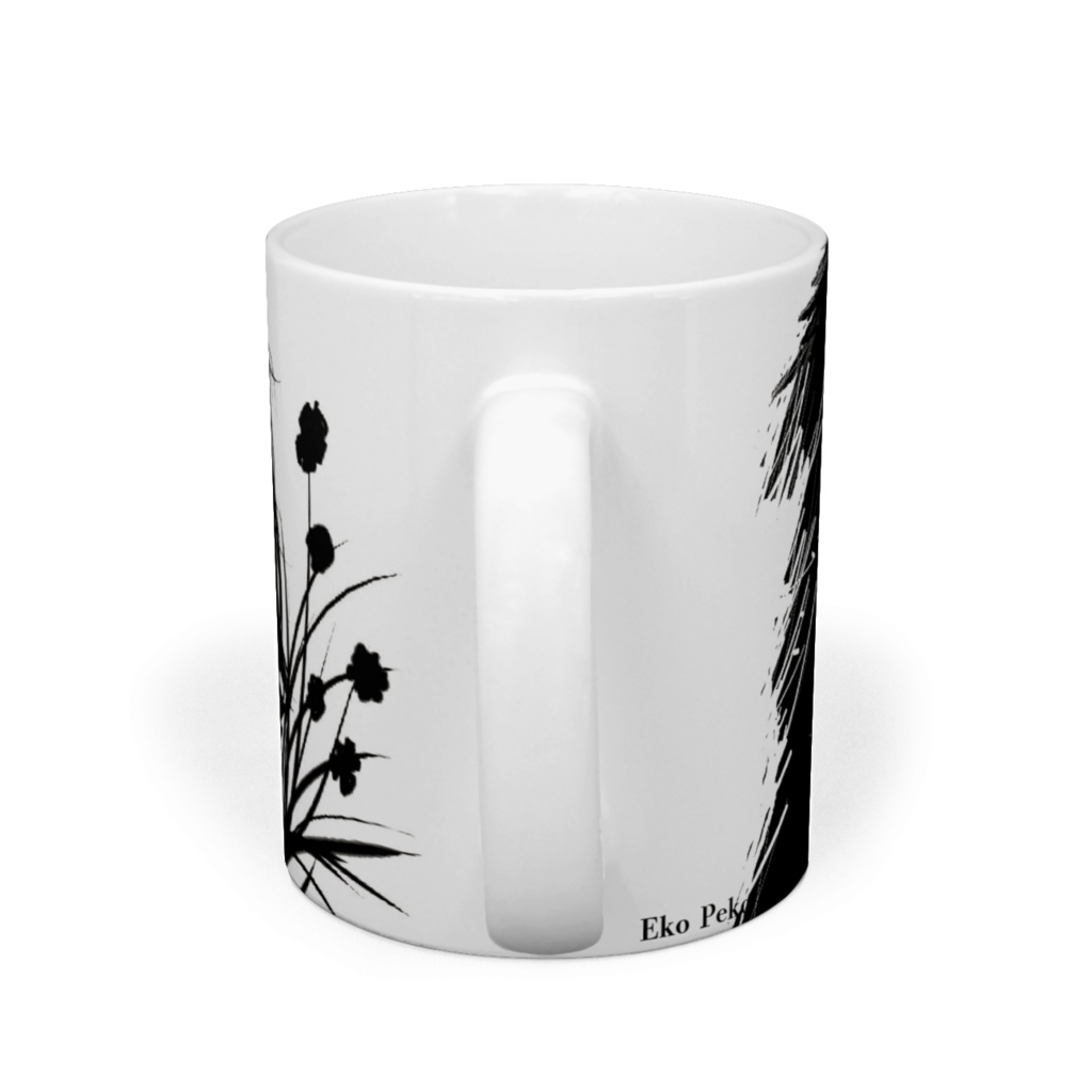 白黒の少女と花