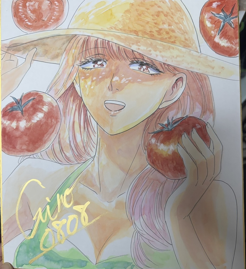 サイン色紙「トマト」