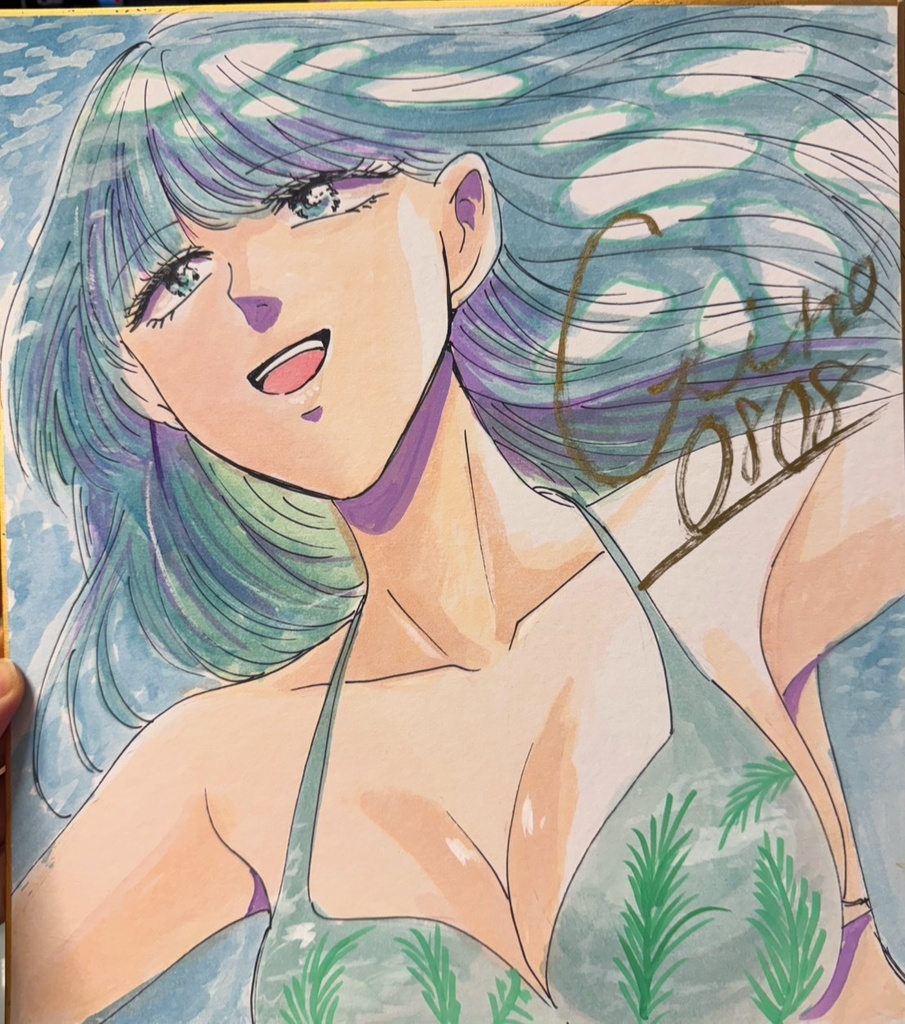 サイン色紙「水着７」