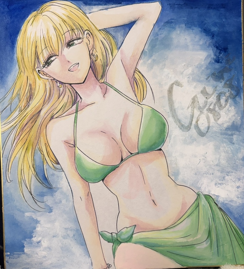 サイン色紙「水着８」