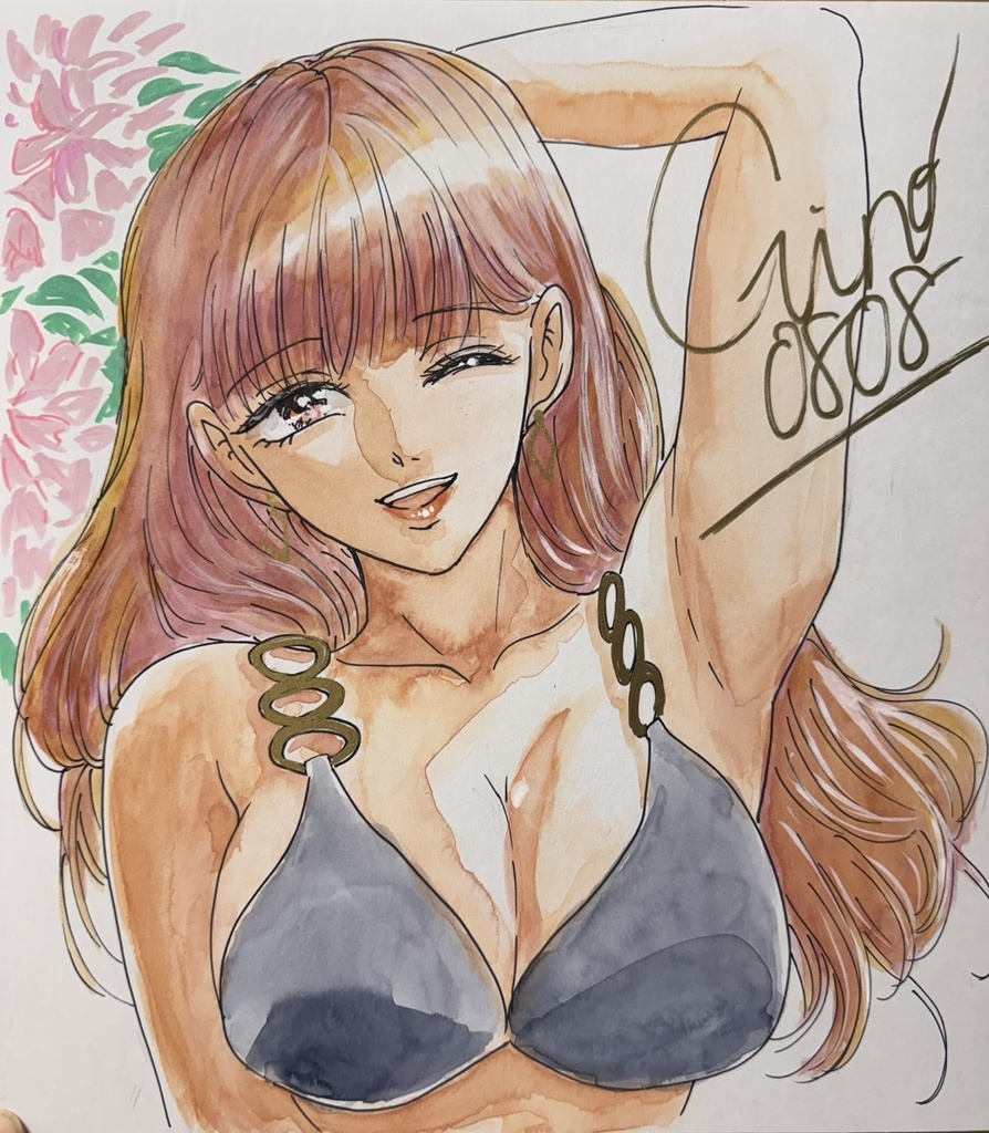 サイン色紙「ブーゲンビリア２」