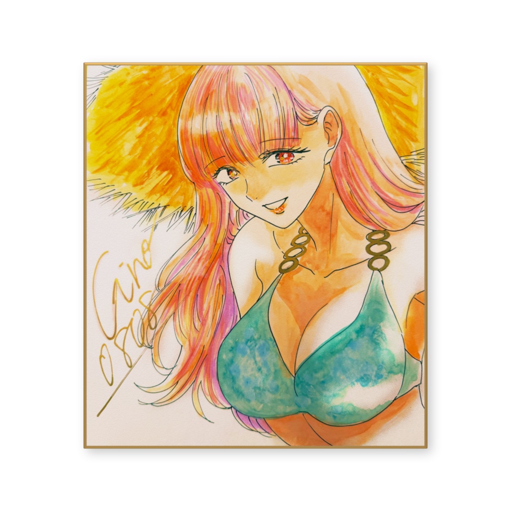 傑作色紙複製品「麦わら帽子01」