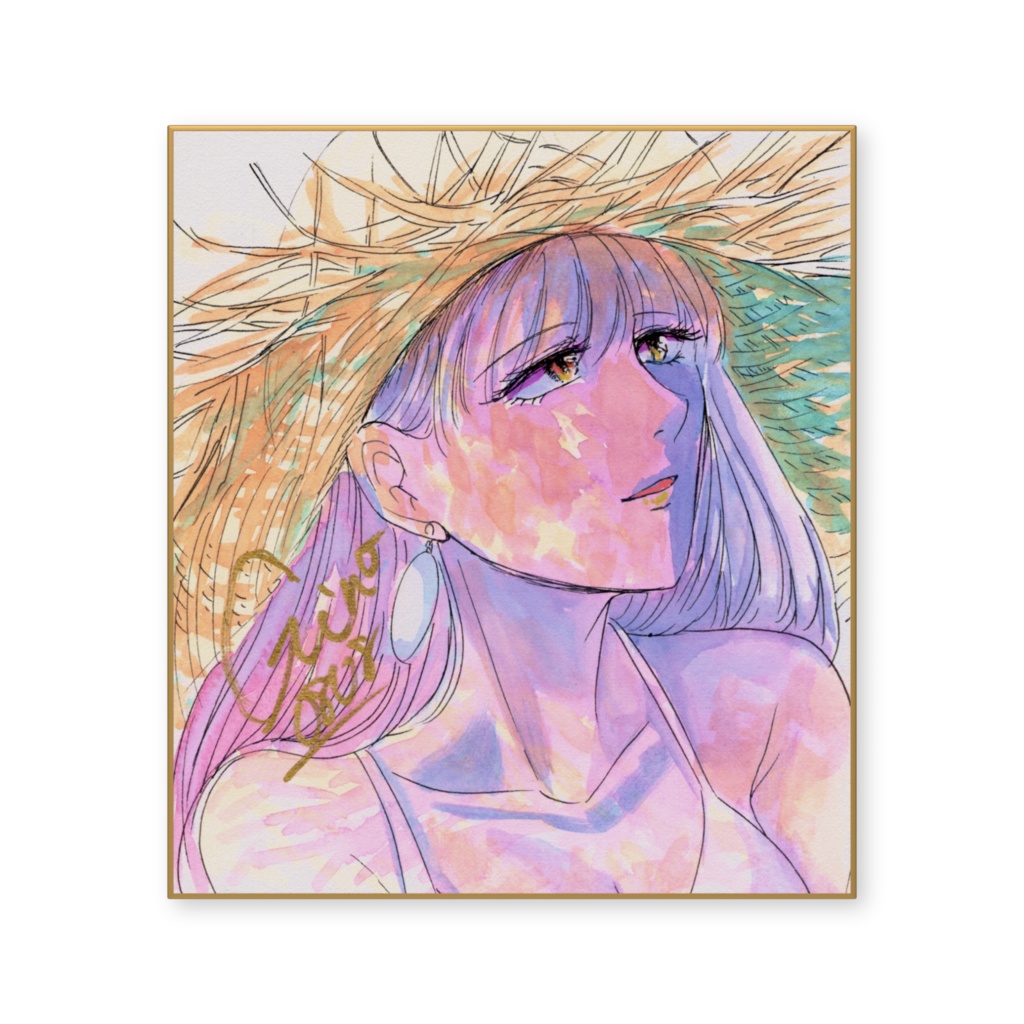 傑作色紙複製品「麦わら帽子02」