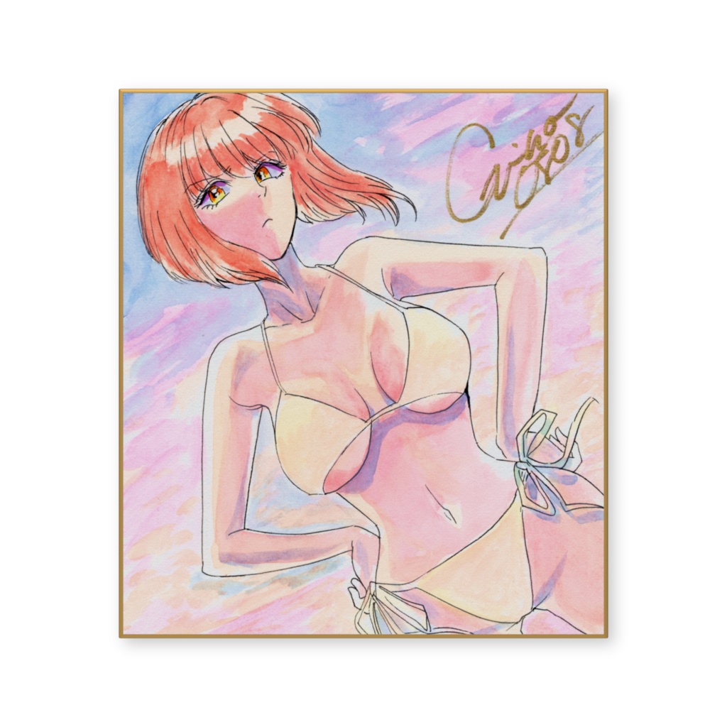 傑作色紙複製品「サンセットビーチ01」