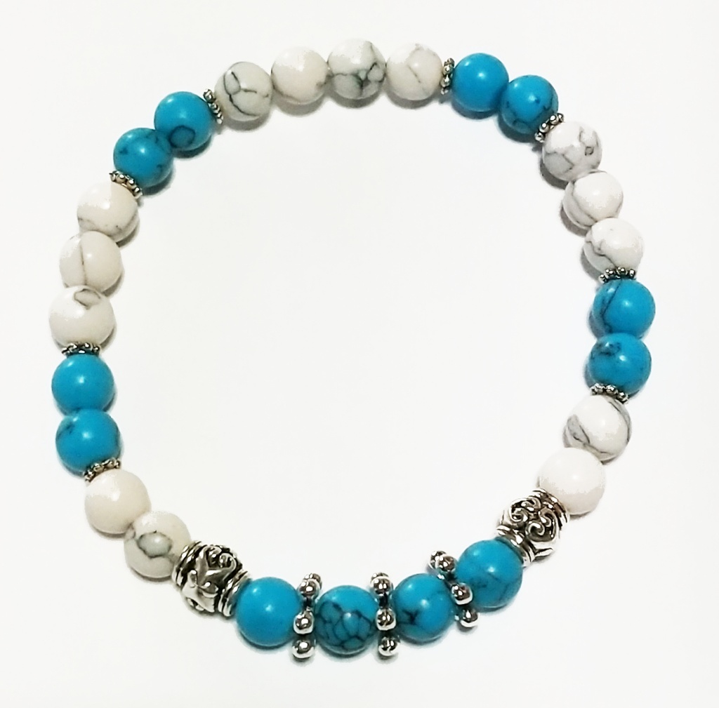 ターコイズとハウライトのブレスレット　キラーimage