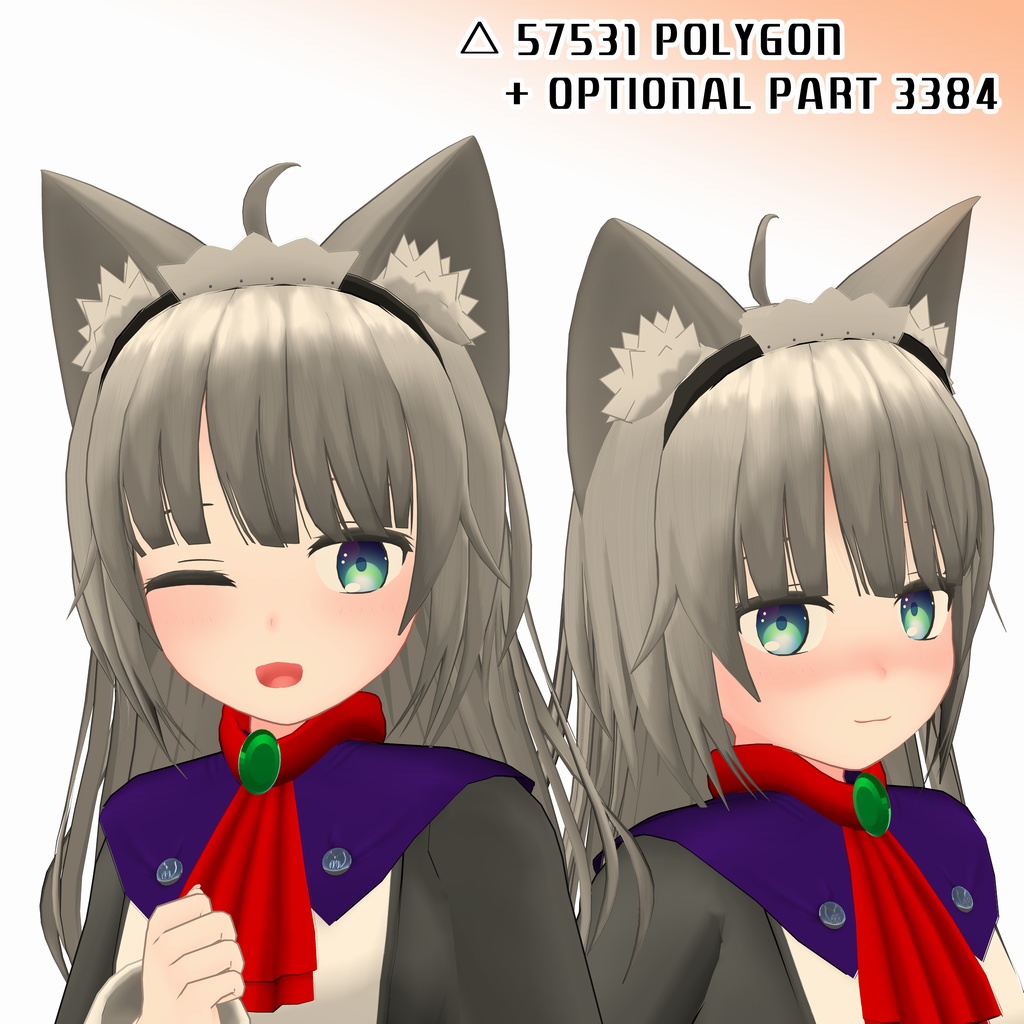 (サポート終了) (SDK3非対応)(PhysBone非対応) オリジナル3Dモデル「ユノンRE」-Yunon Remake v2.0