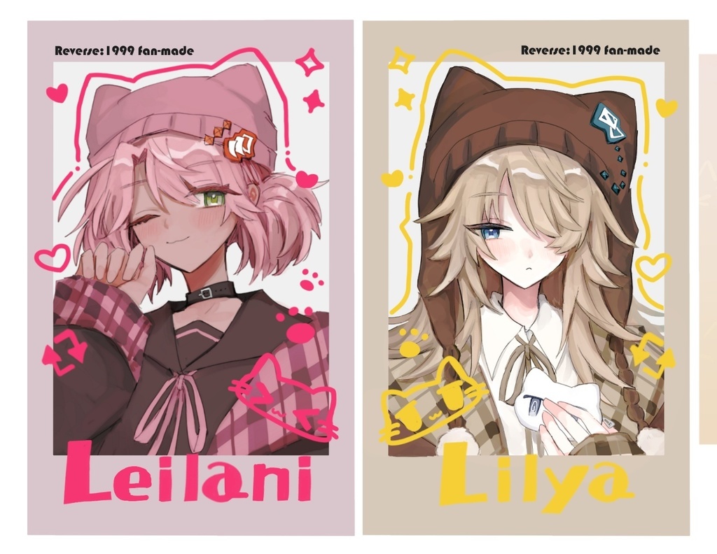 【リバース:1999二次創作】レイラニ&リーリャ箔押しチェキ風カード