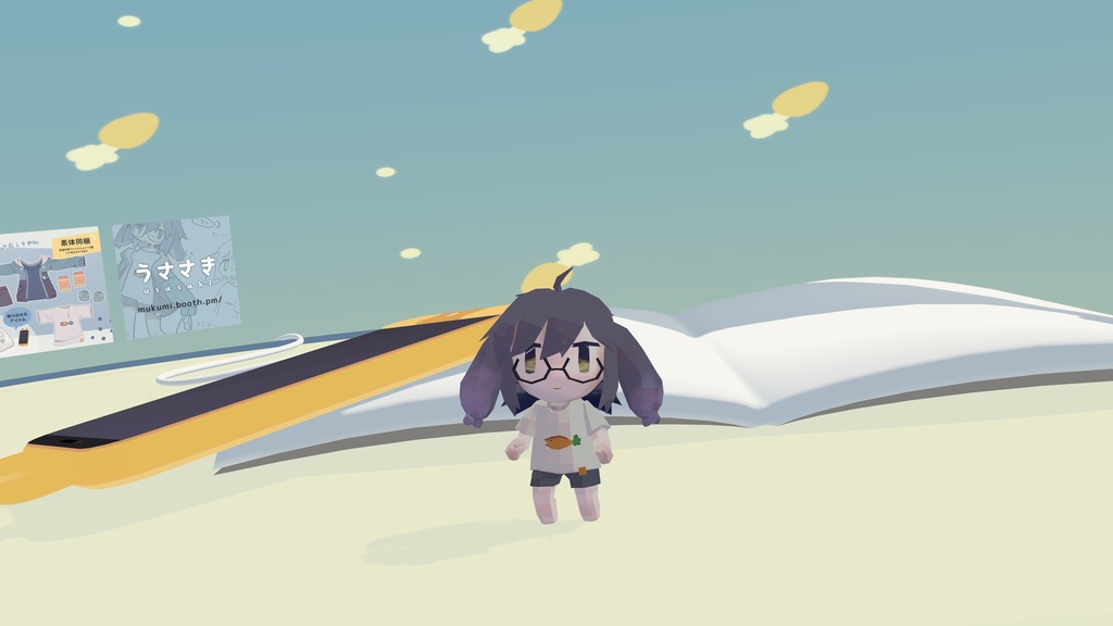 手作りうささきの置物【アバター付き】