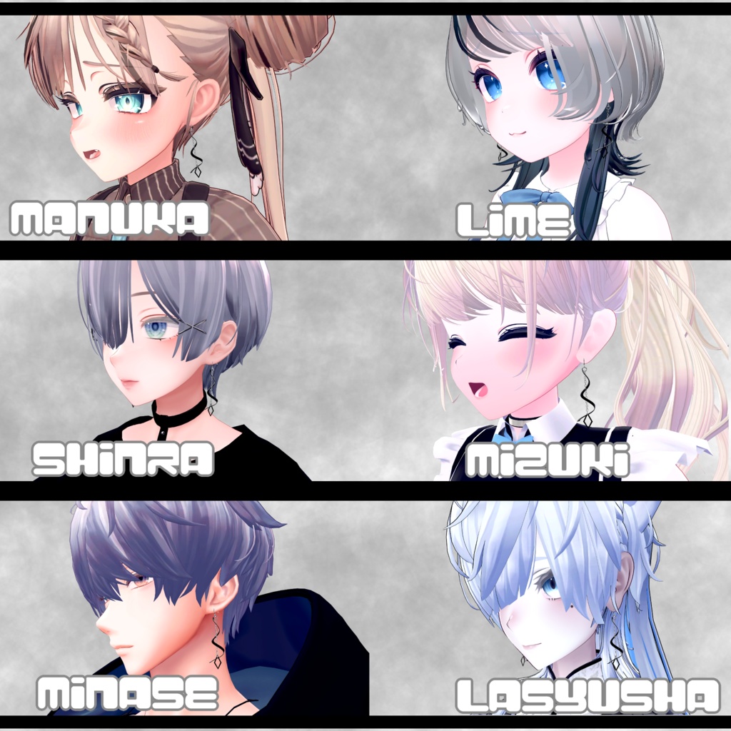 【8アバター対応】Screw&Chain_earrings揺れるピアスセット(vrchat想定 汎用プレハブ有)