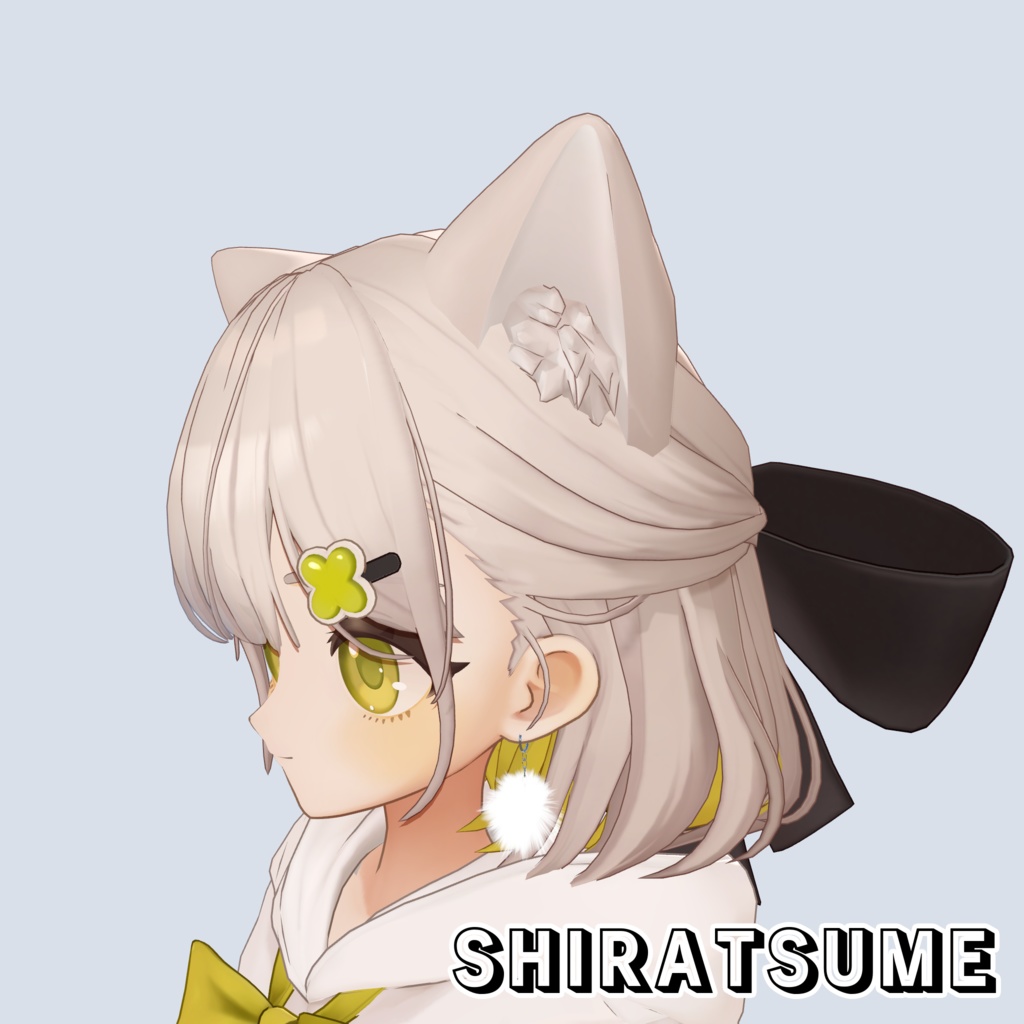 対応アバター増えました!!【13アバター対応】揺れる触れるファーピアス(vrchat想定)