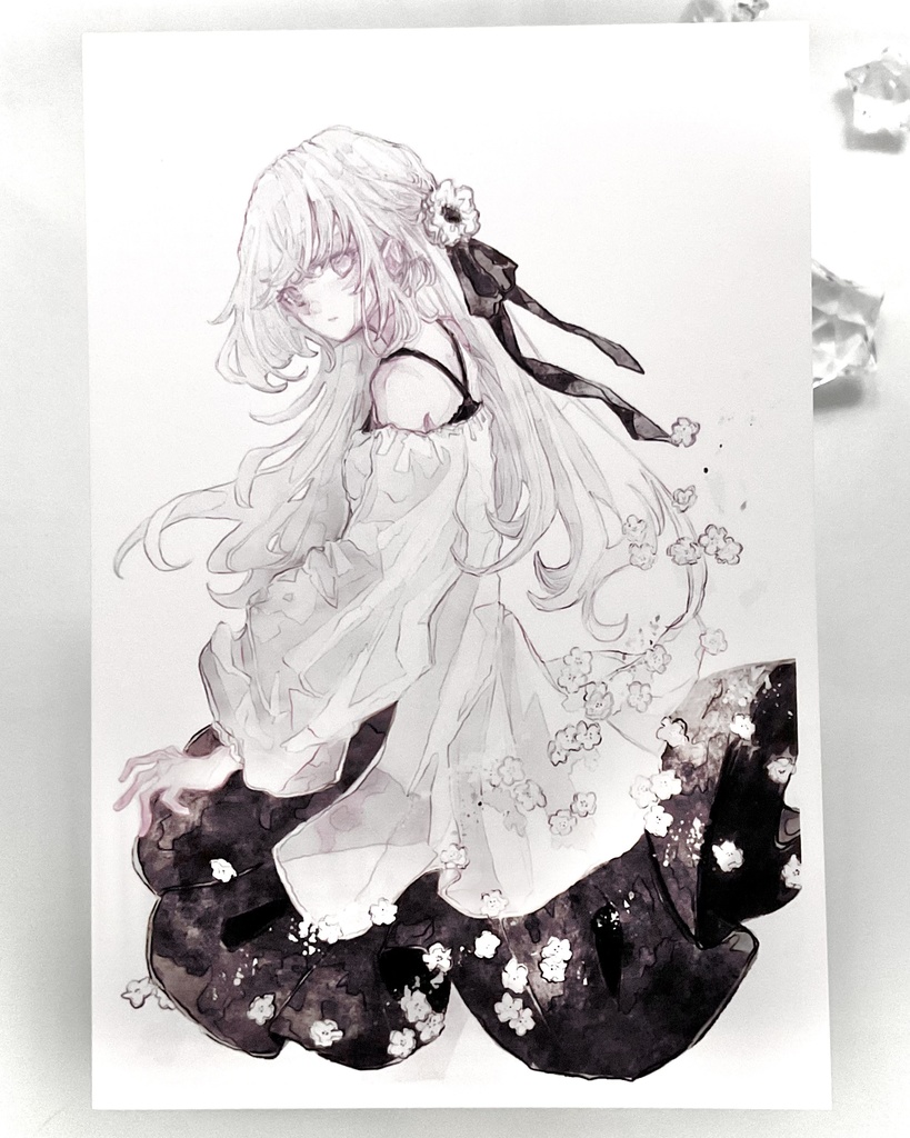 ポストカード(白いネモフィラ)