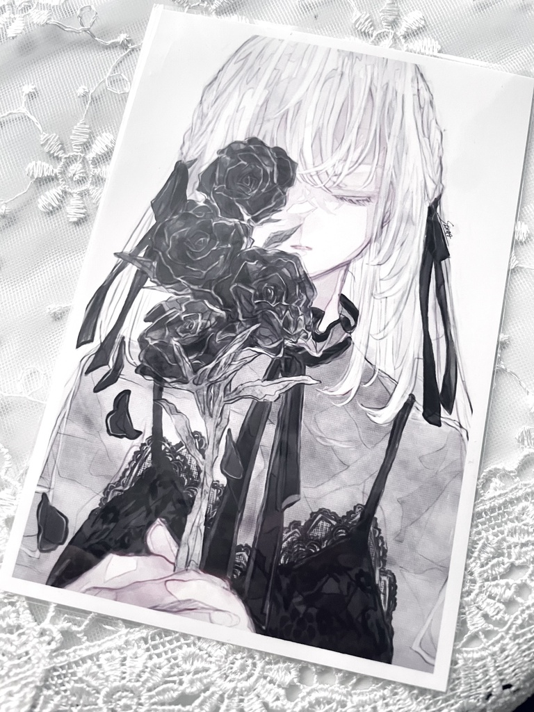 ポストカード(黒薔薇)