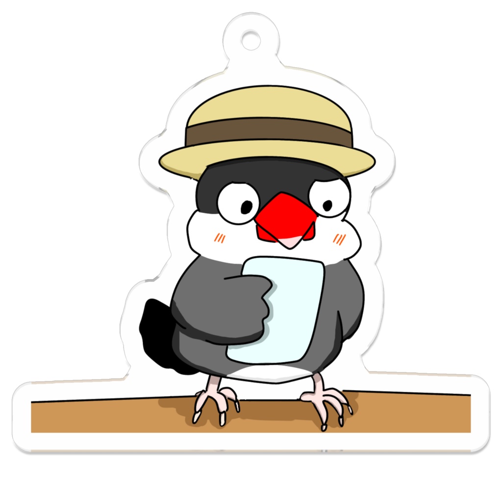 おでかけ文鳥のキーホルダー