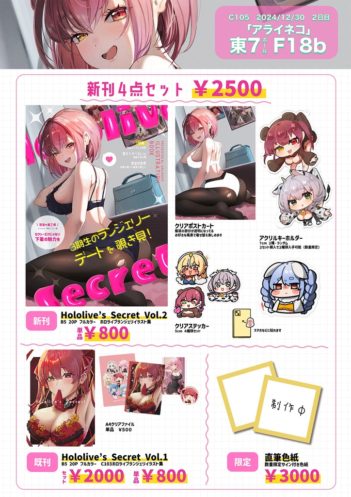 【C105新刊セット】Hololive ’s Secret vol.2 ホロライブランジェリーイラスト集