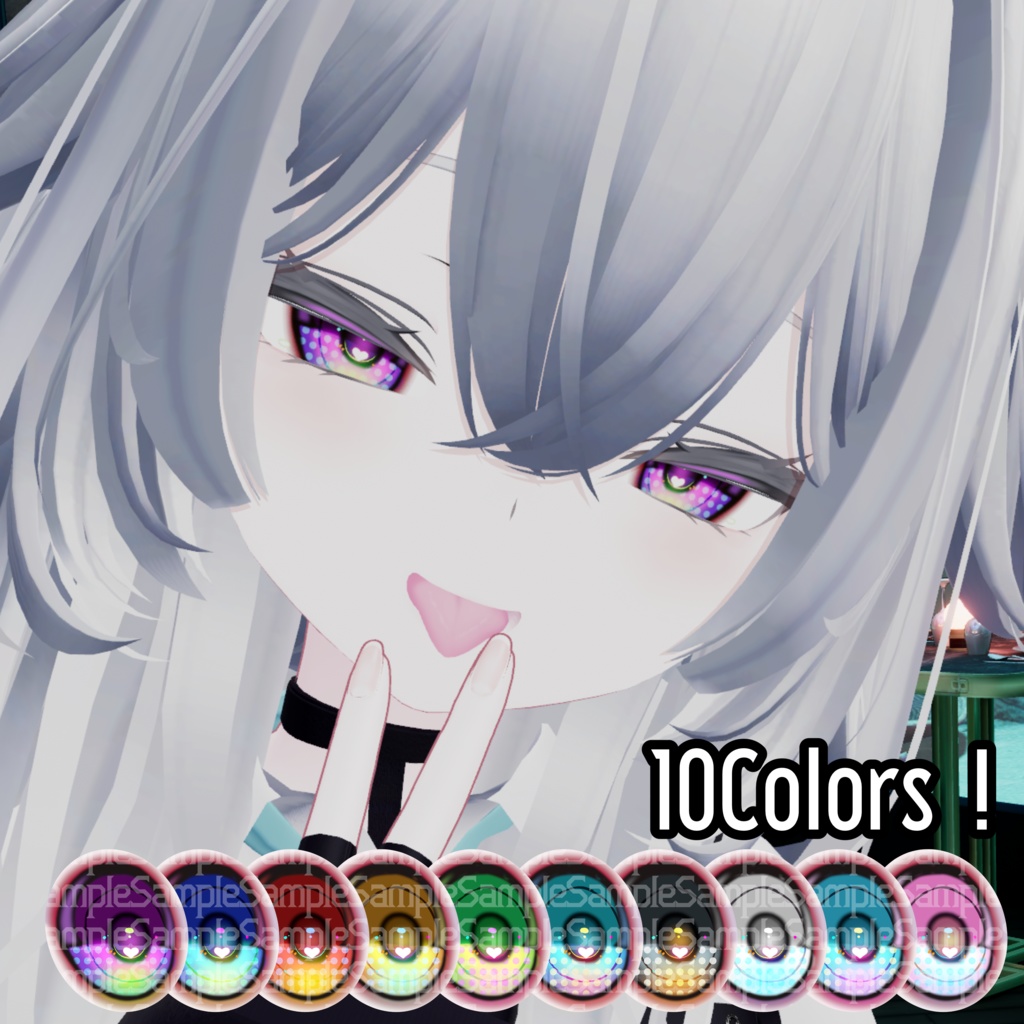 【ミルティナ・ルルネ対応】NeonHeartToneEyes【VRChat向けアイテクスチャ】