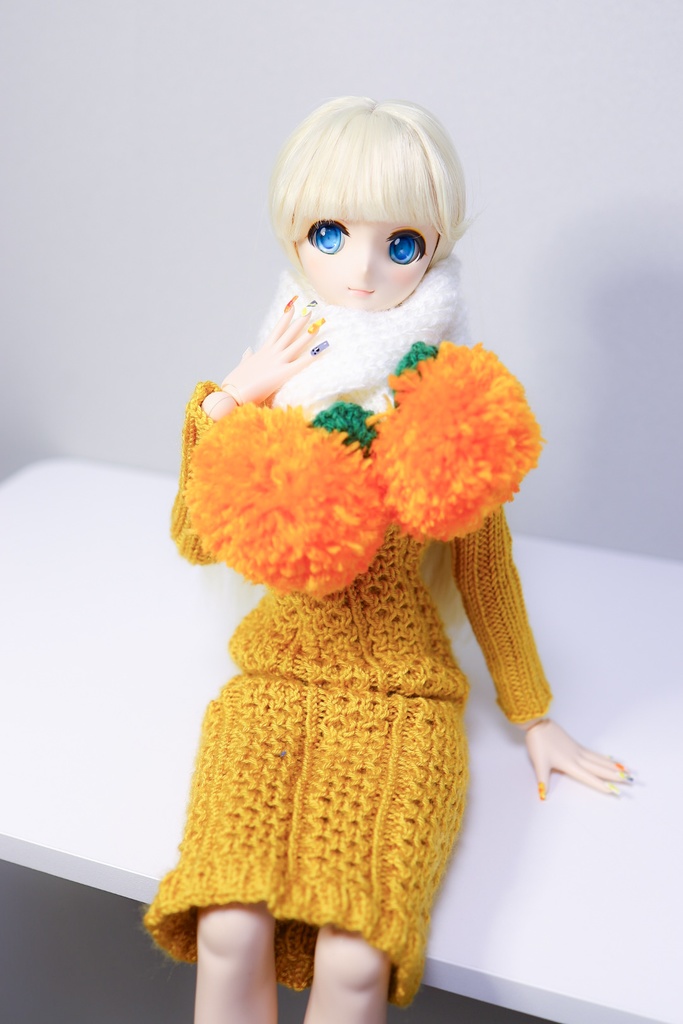 ぽんぽんマフラー(みかん)