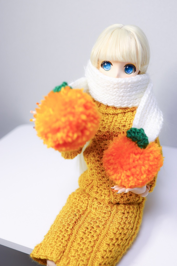 ぽんぽんマフラー(みかん)