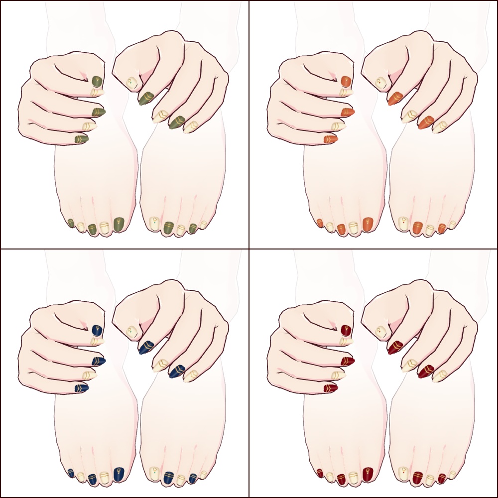【無料 #VRoid】ラインアートネイル/Line art nails
