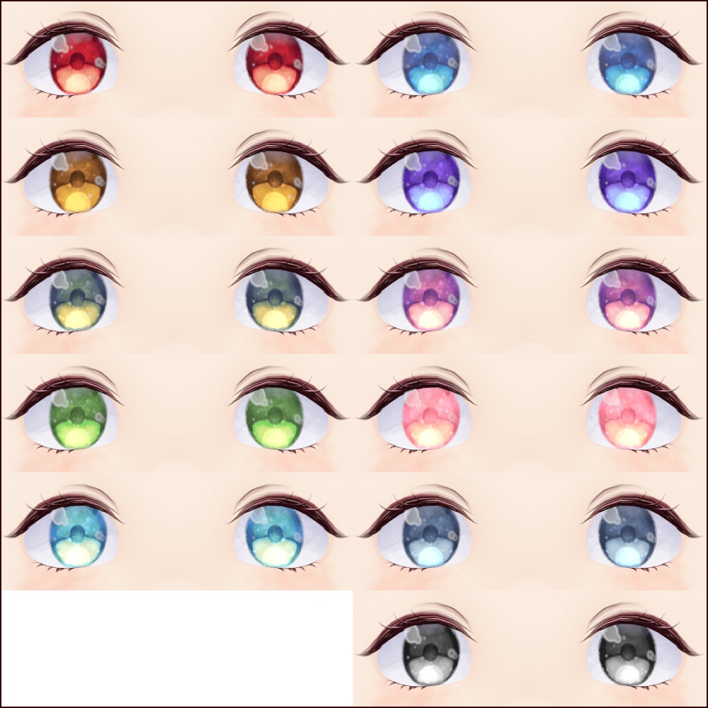 【7アバター + #VRoid 対応】水彩アイ:ハーフムーン/watercolor eyes:half-moon