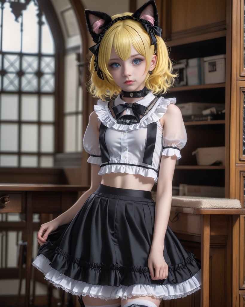 少女とねこ600枚 600 The Girl And Her Cat - AI Generated