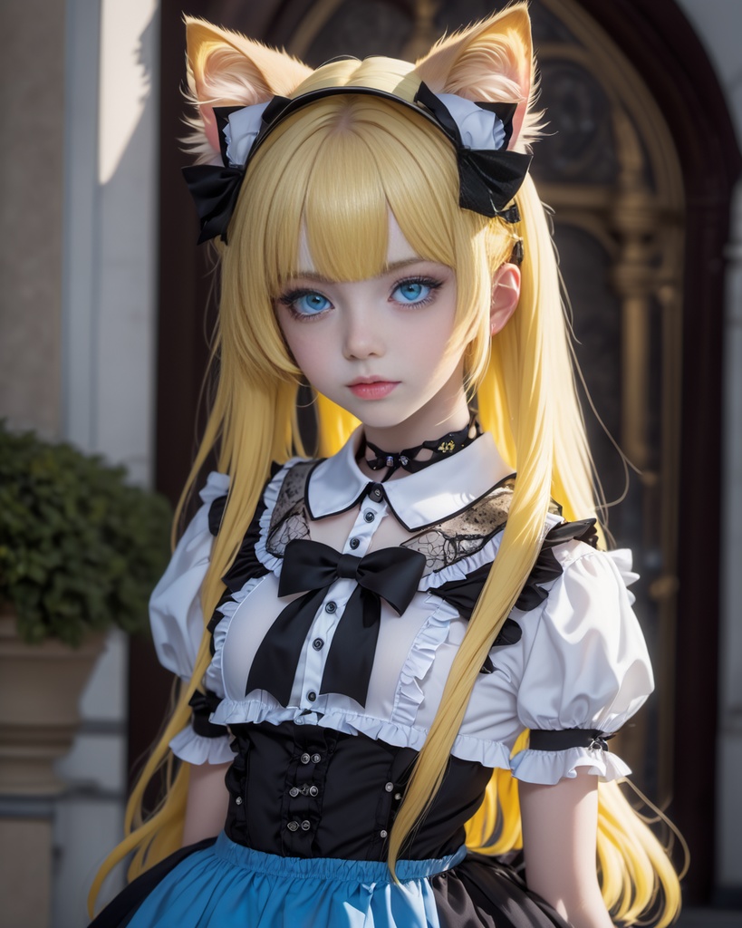 少女とねこ600枚 600 The Girl And Her Cat - AI Generated