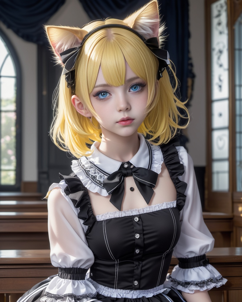 少女とねこ600枚 600 The Girl And Her Cat - AI Generated