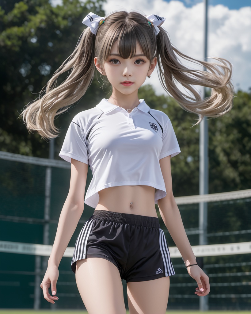 スポーツショーツを着た少女600枚 600 Sports girls in shorts - AI Generated