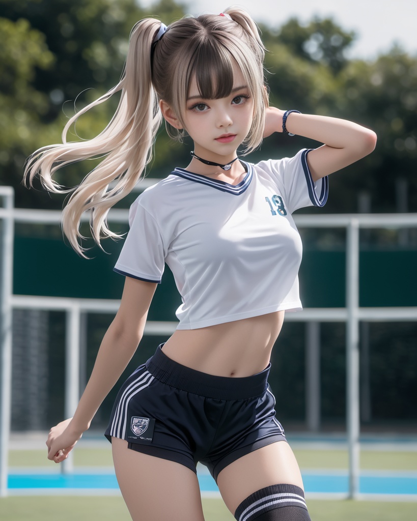 スポーツショーツを着た少女600枚 600 Sports girls in shorts - AI Generated