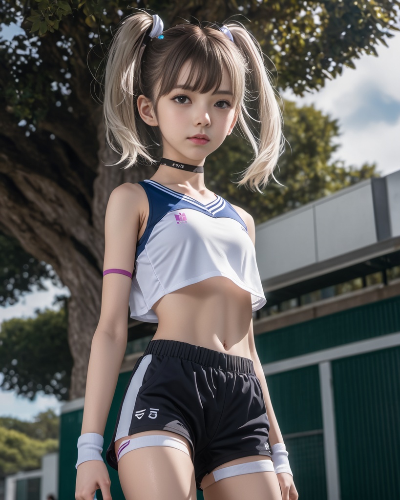 スポーツショーツを着た少女600枚 600 Sports girls in shorts - AI Generated