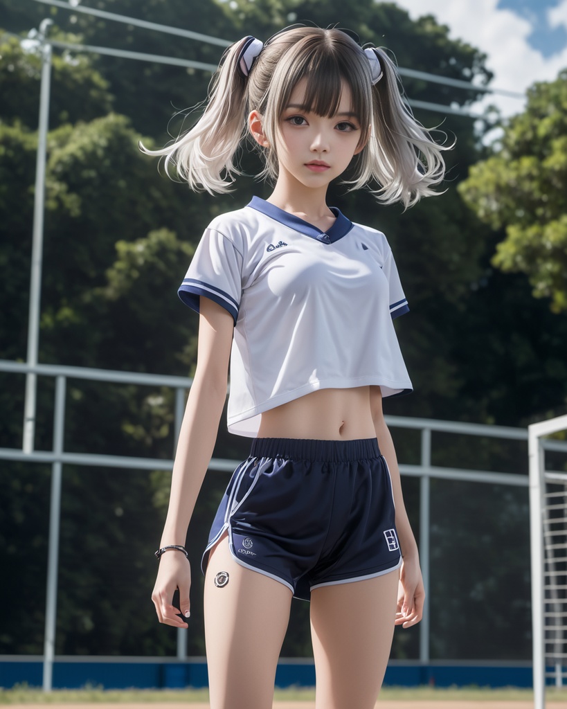 スポーツショーツを着た少女600枚 600 Sports girls in shorts - AI Generated