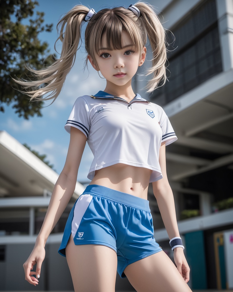スポーツショーツを着た少女600枚 600 Sports girls in shorts - AI Generated