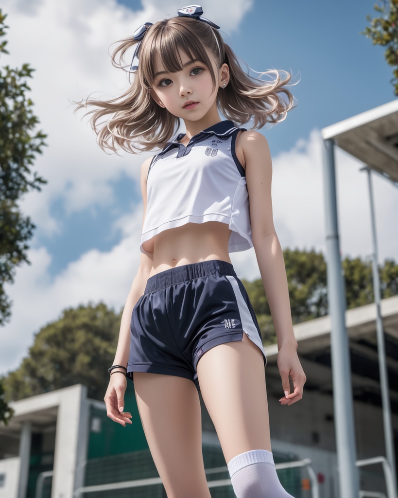 スポーツショーツを着た少女600枚 600 Sports girls in shorts - AI Generated