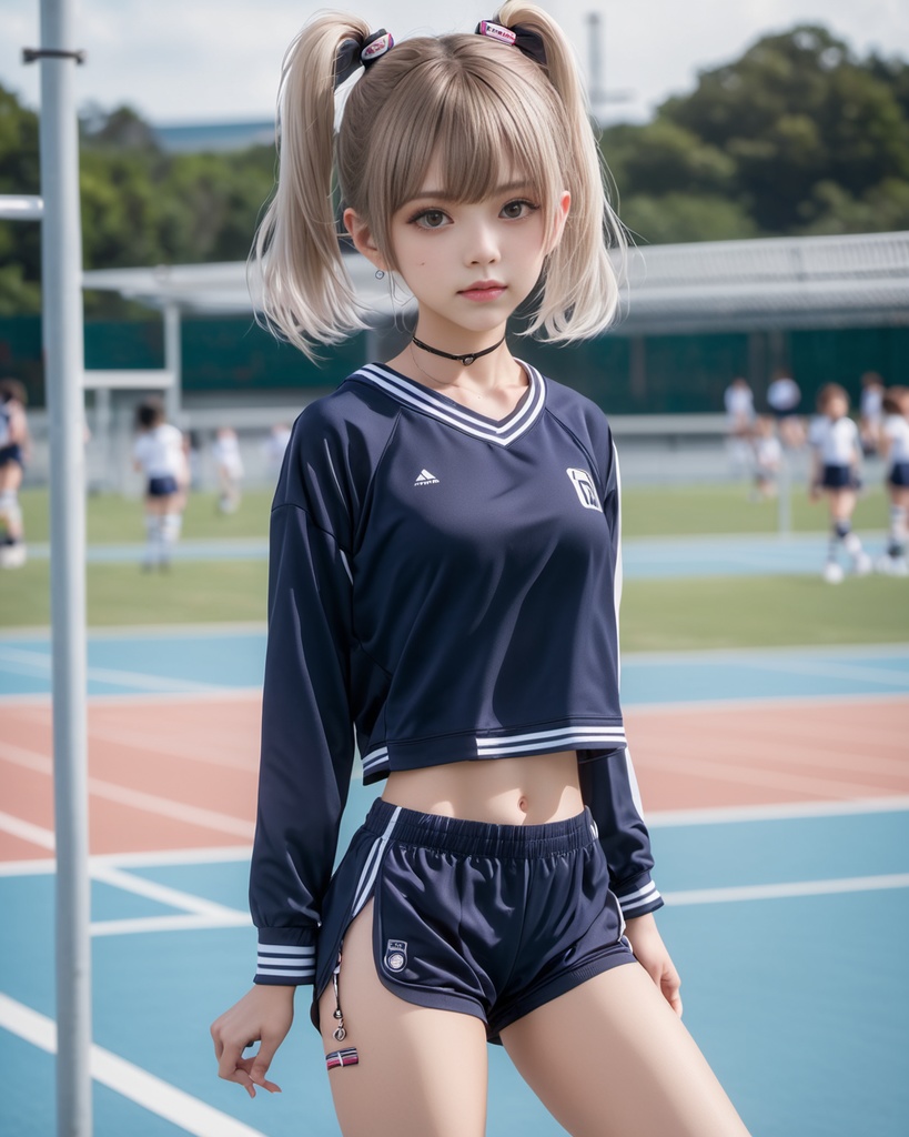スポーツショーツを着た少女600枚 600 Sports girls in shorts - AI Generated