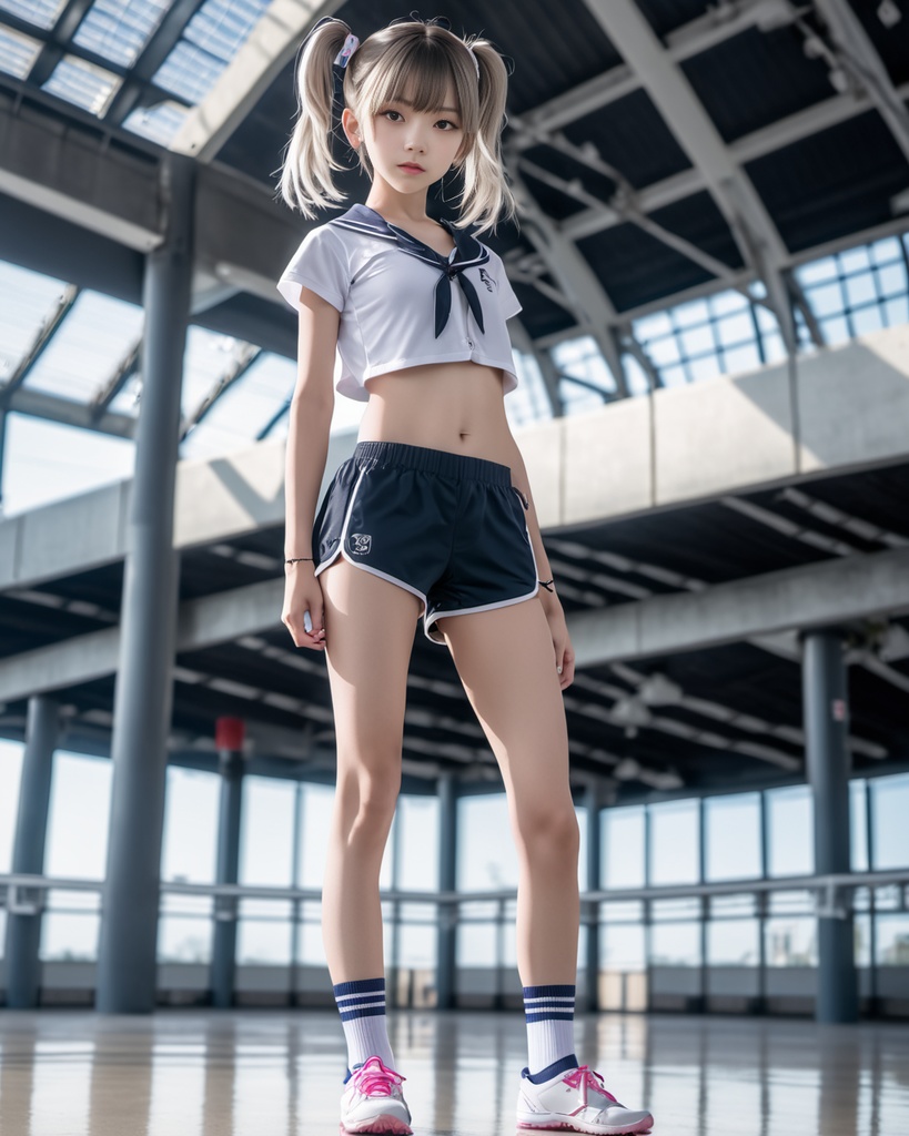 スポーツショーツを着た少女600枚 600 Sports girls in shorts - AI Generated
