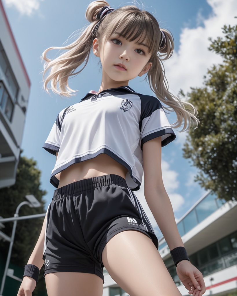 スポーツショーツを着た少女600枚 600 Sports girls in shorts - AI Generated