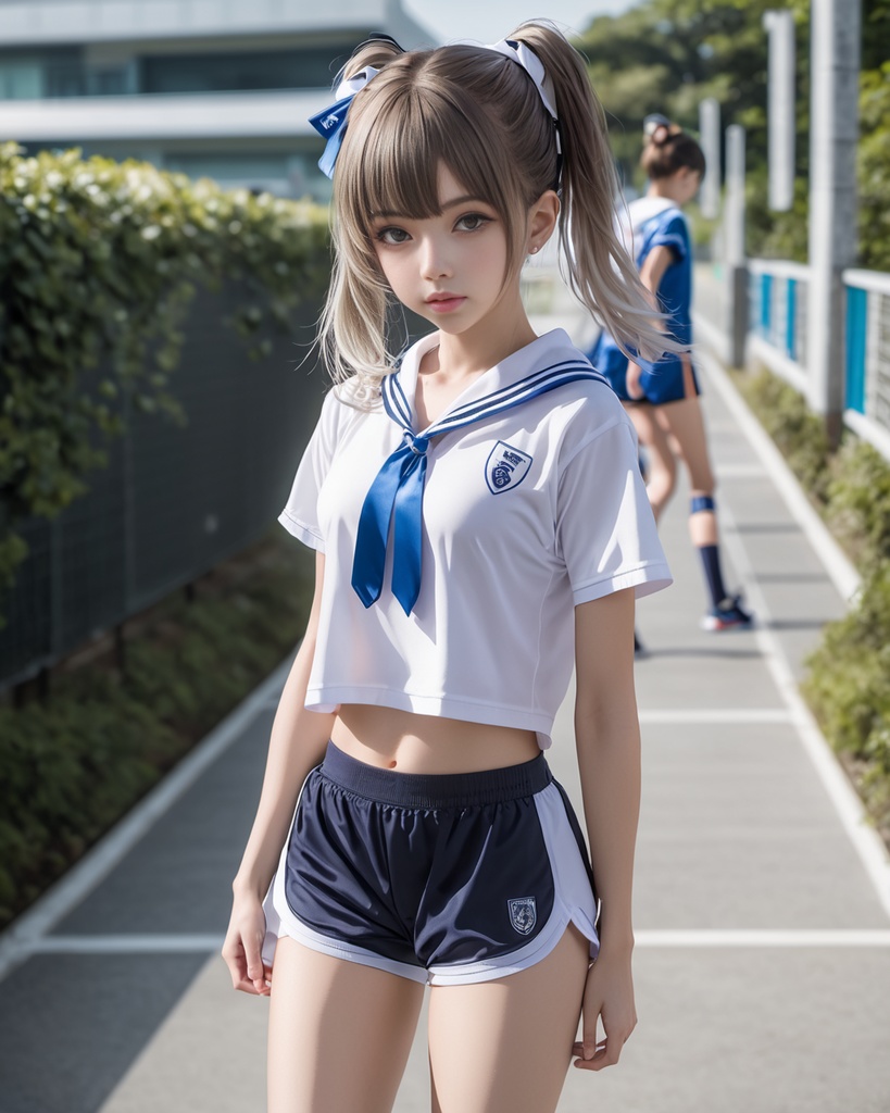 スポーツショーツを着た少女600枚 600 Sports girls in shorts - AI Generated