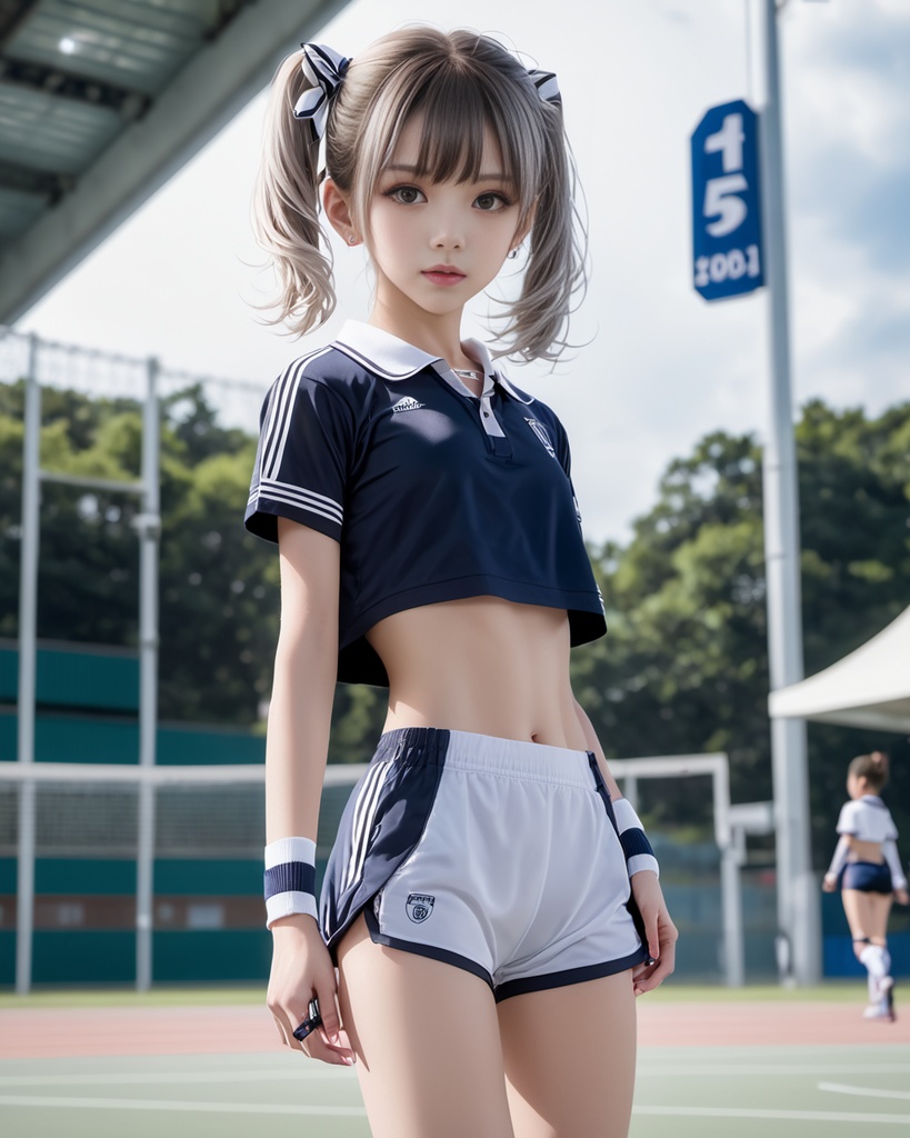 スポーツショーツを着た少女600枚 600 Sports girls in shorts - AI Generated