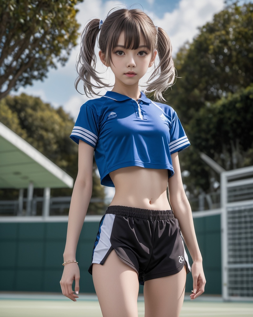 スポーツショーツを着た少女600枚 600 Sports girls in shorts - AI Generated