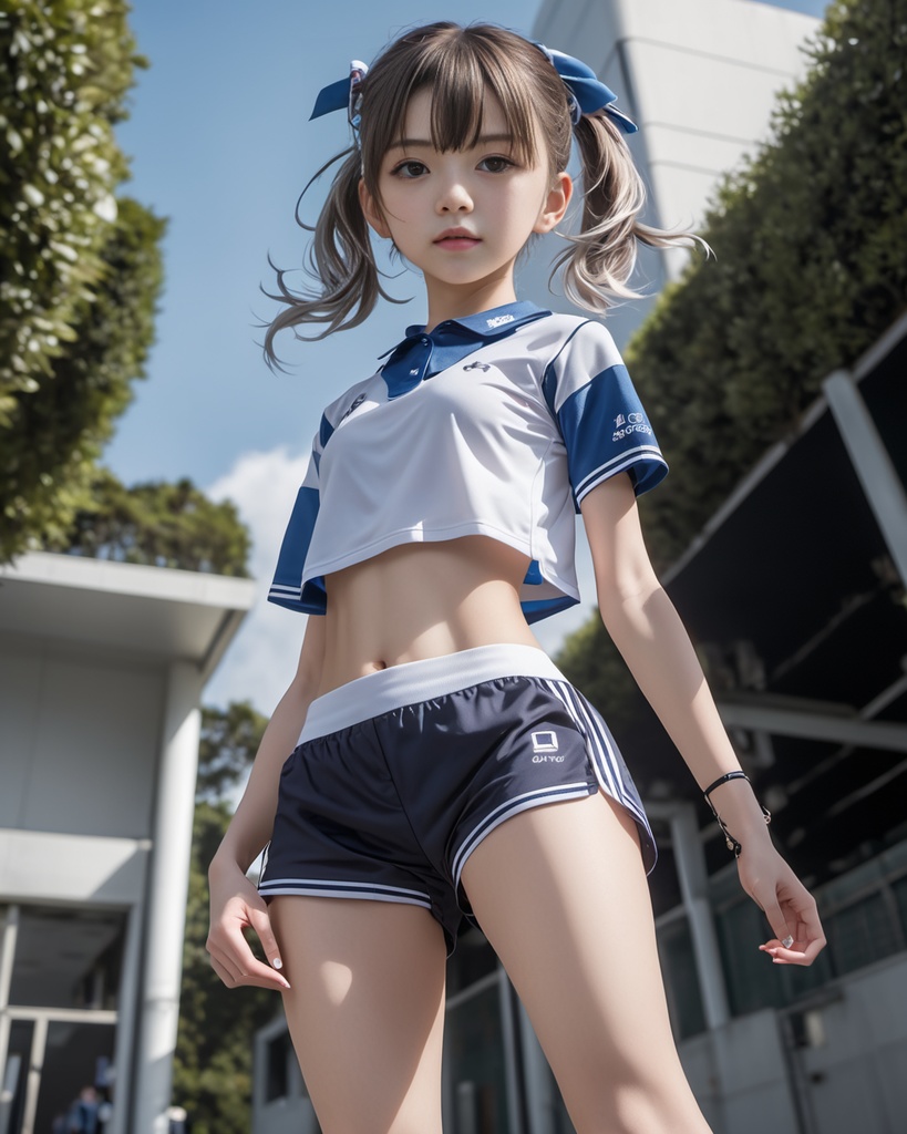 スポーツショーツを着た少女600枚 600 Sports girls in shorts - AI Generated