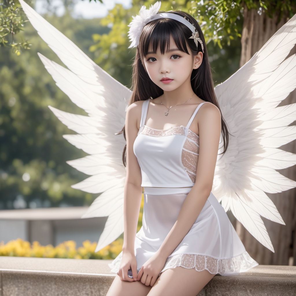 白翼の天使600枚 600 white wings angel - AI Generated