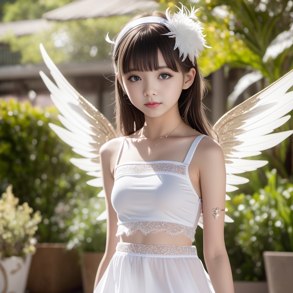 白翼の天使600枚 600 white wings angel - AI Generated