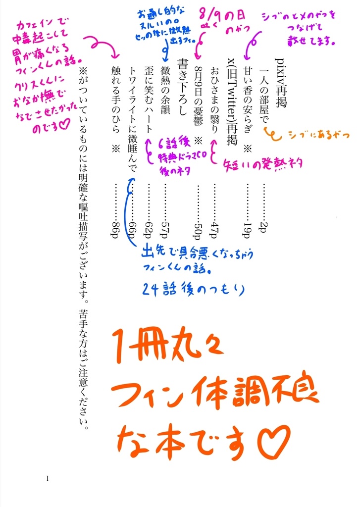 体調不良ネタ詰め合わせ本